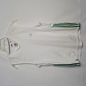 Adidas sleeveless workout green white tank top sz Small